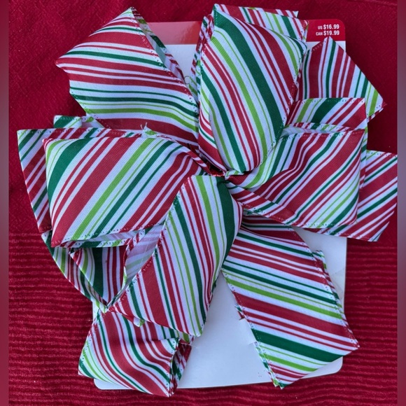NWT celebrate it! Candy cane striped theme Christmas Xmas tree bows 2 total - Picture 4 of 6